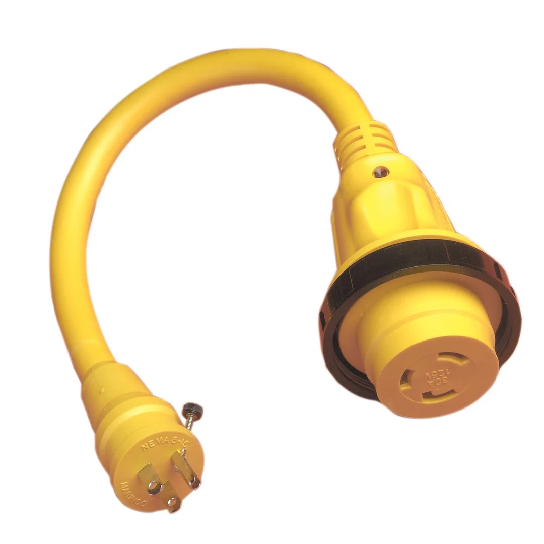 104SPP – MARINCO Power Cord Adapter, For Providing 30 Amp Female Connector To Boat Side From 15 Amp Male Plug Standar...